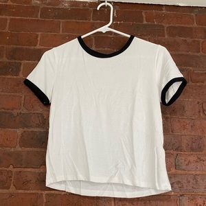 White and black tee